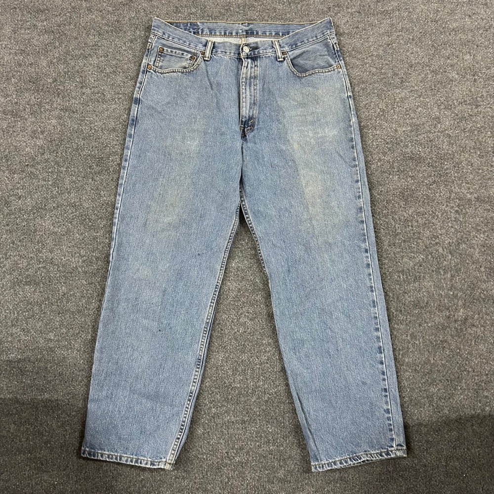 Levis Jeans Mens Size 36x30 Light Wash 550 Relaxed Fit Tapered Leg Denim Pant